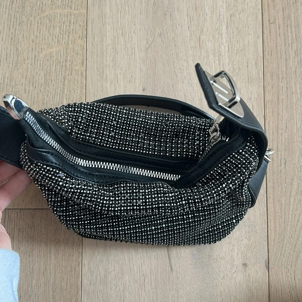 Black crystal bag with silver buckle - Picture 5 of 7